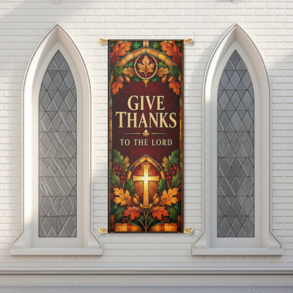 Fall Church Banners – Give Thanks — original church banner mockup 5