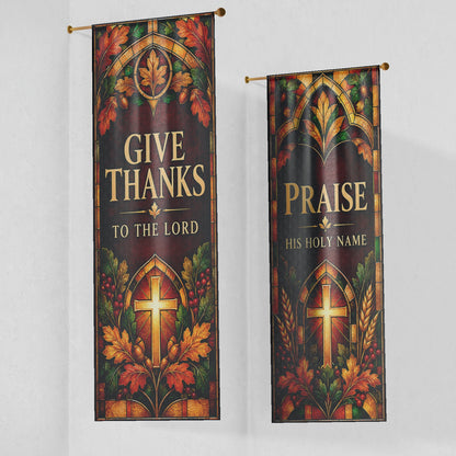 Fall Church Banners – Give Thanks — original church banner mockup 6