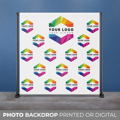 Custom Logo Backdrop Banner, Step and Repeat Business Event Backdrop, Logo Step Repeat Banner, Custom Event Backdrop, Corporate Event Banner