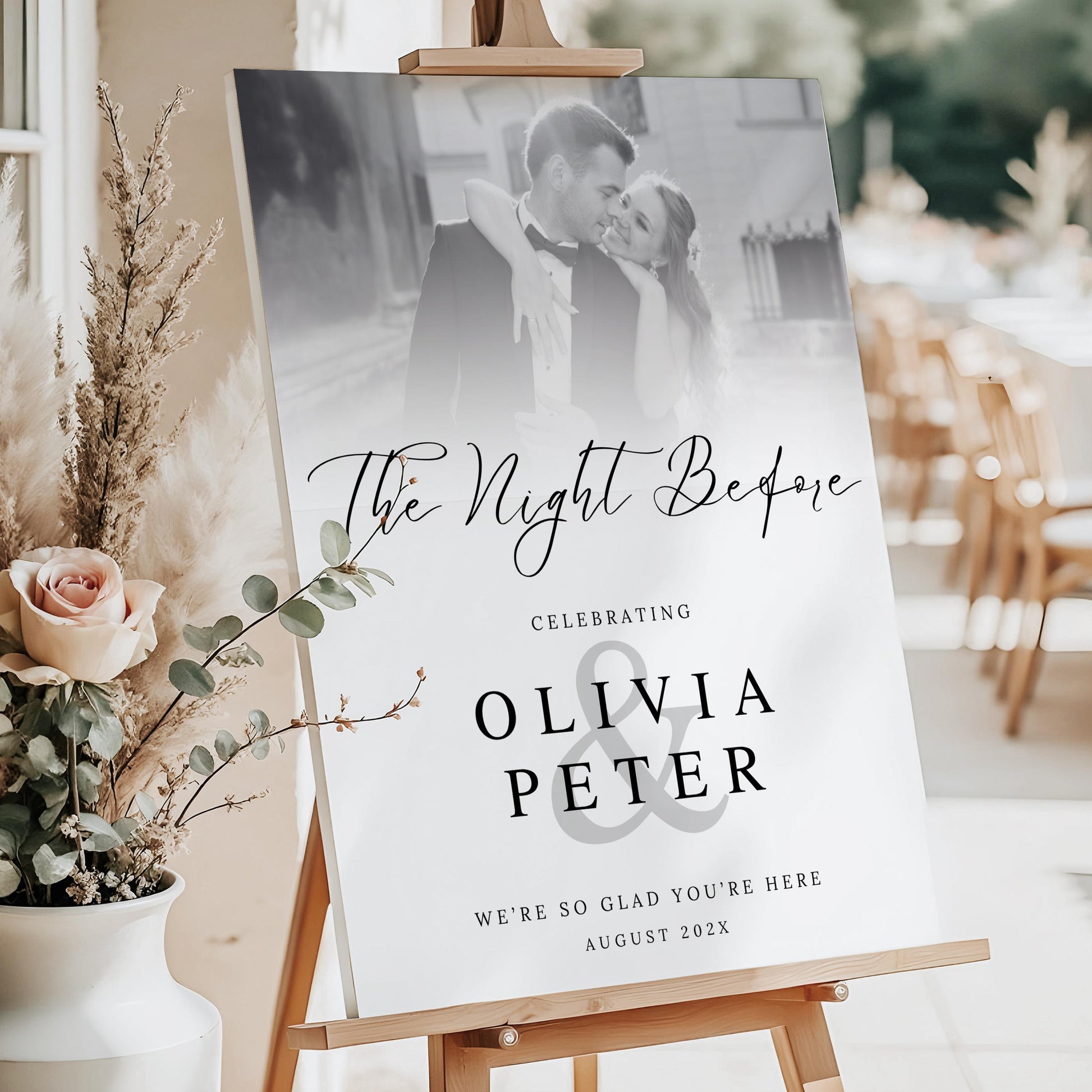 Custom rehearsal dinner foam board sign