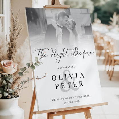 Custom rehearsal dinner foam board sign