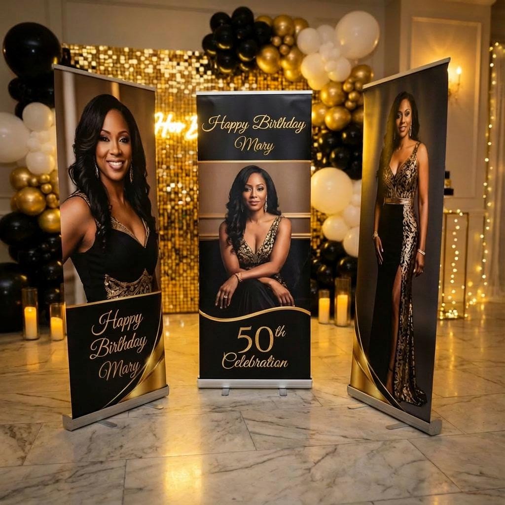 Birthday set of 3 retractable banners