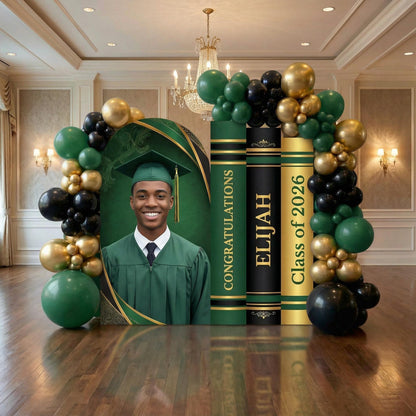 Custom graduation arch board and books
