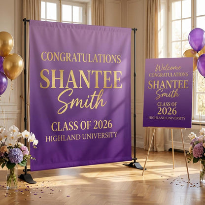 Backdrop + Welcome Sign Combo
