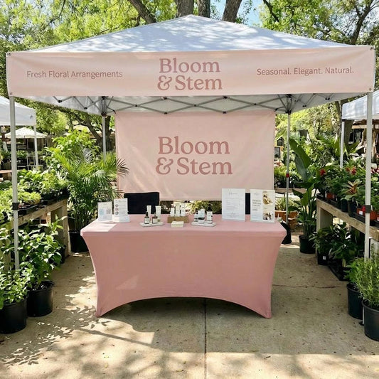 Custom canopy tent banner set