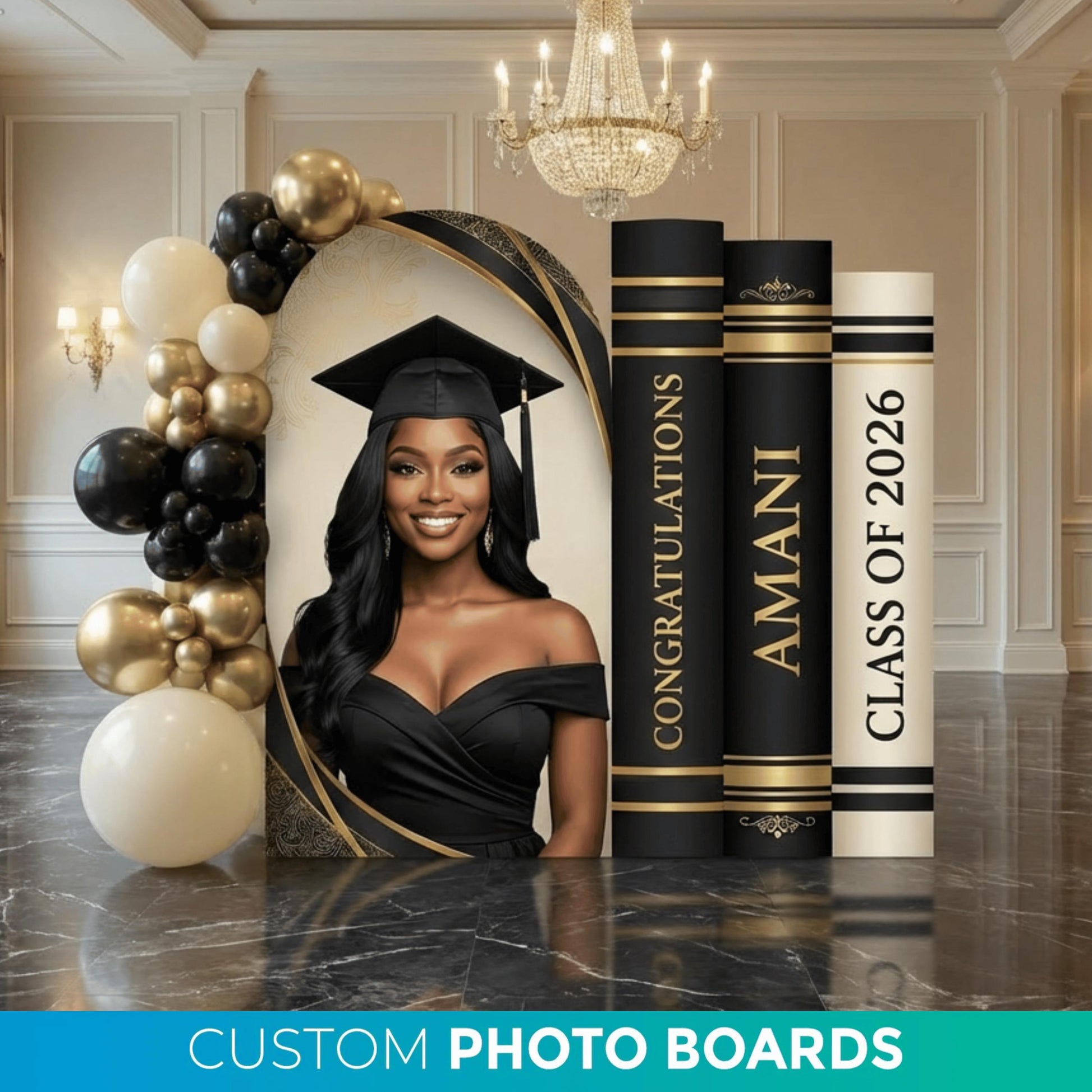 Custom graduation board setup