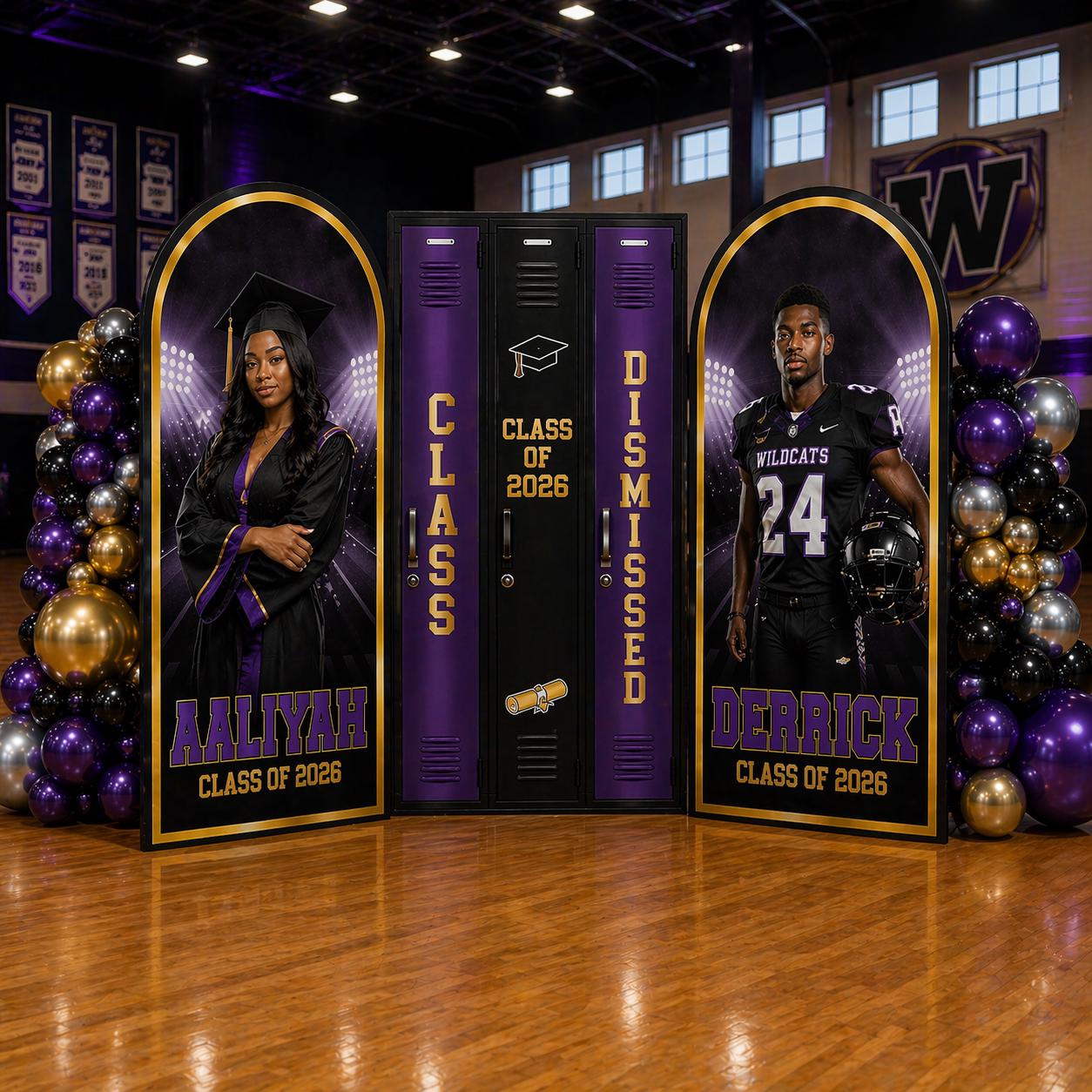 Graduation board and locker display