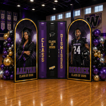 Graduation board and locker display