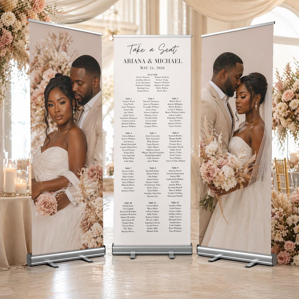 Wedding combo banner set with seating chart