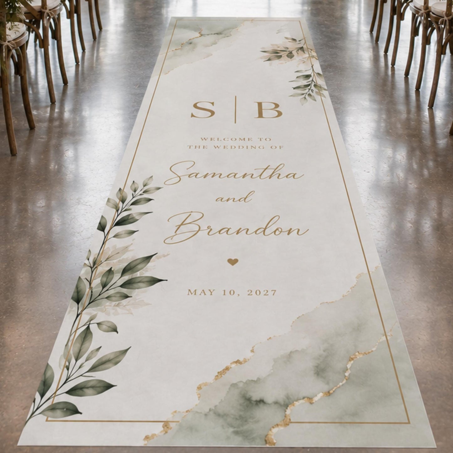 Custom wedding aisle runner floor decal