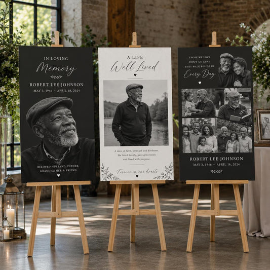 Memorial foam board sign set of 3