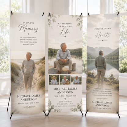 Custom memorial X-banner display — gallery image 11.