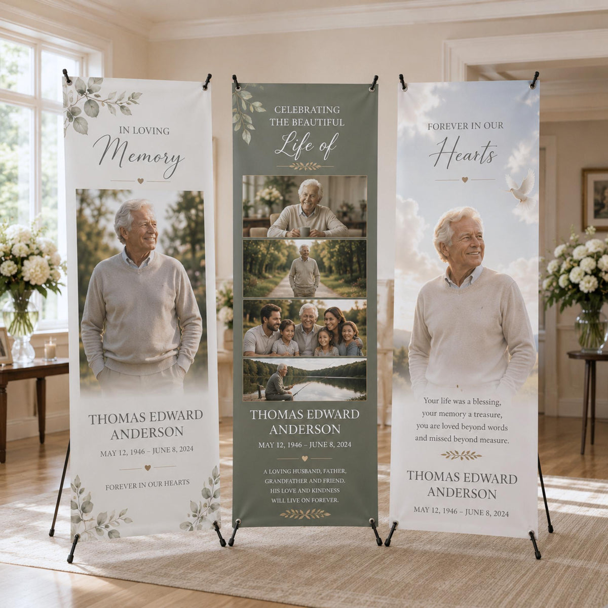 Custom memorial X-banner display — gallery image 15.