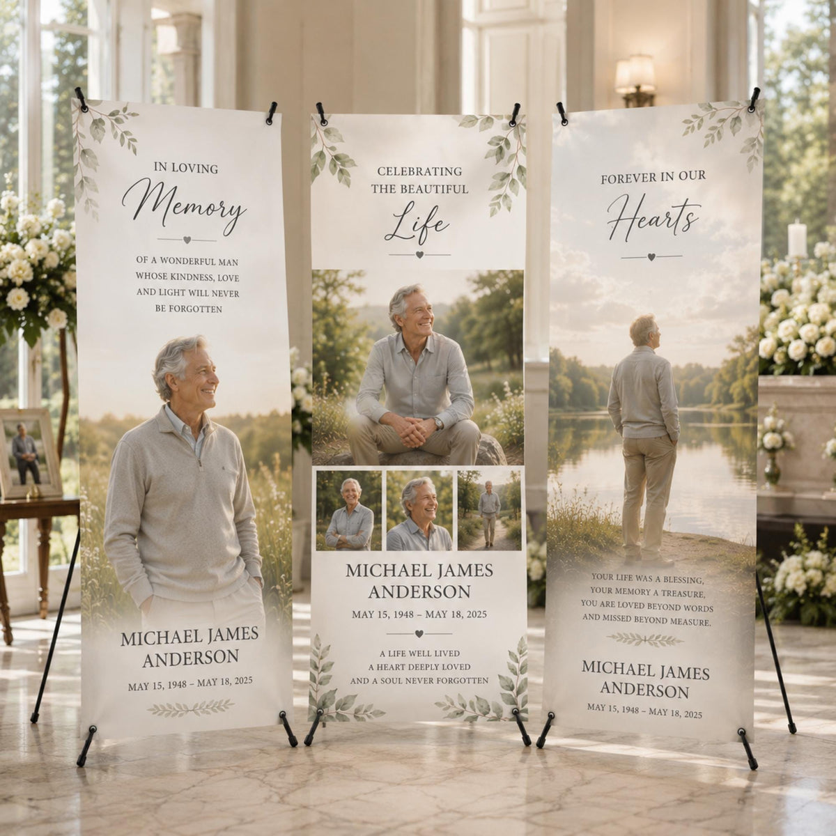 Custom memorial X-banner display — gallery image 16.