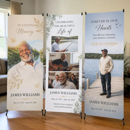 Custom memorial X-banner display — gallery image 18.