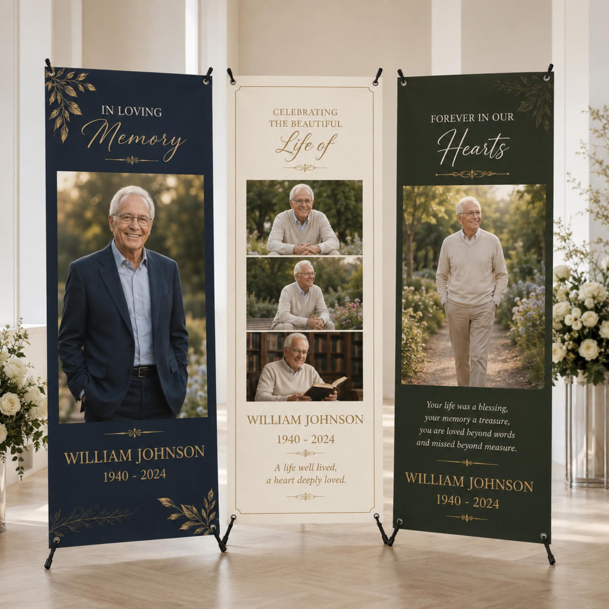Custom memorial X-banner display — gallery image 19.