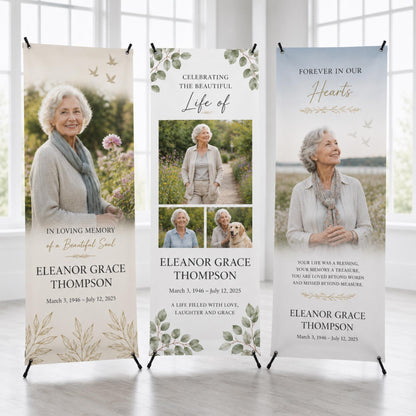 Custom memorial X-banner display — gallery image 3.