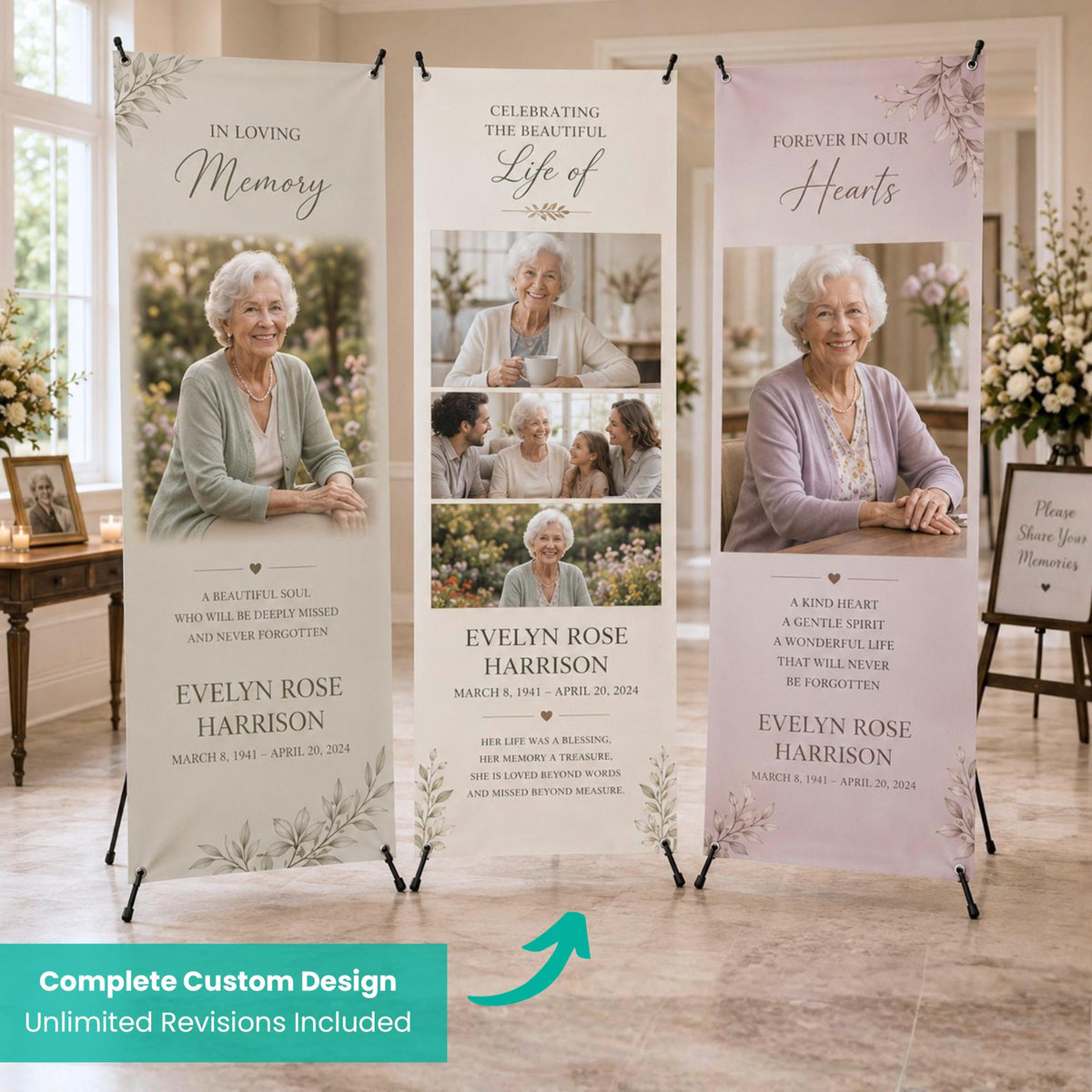 Custom memorial X-banner display — gallery image 4.
