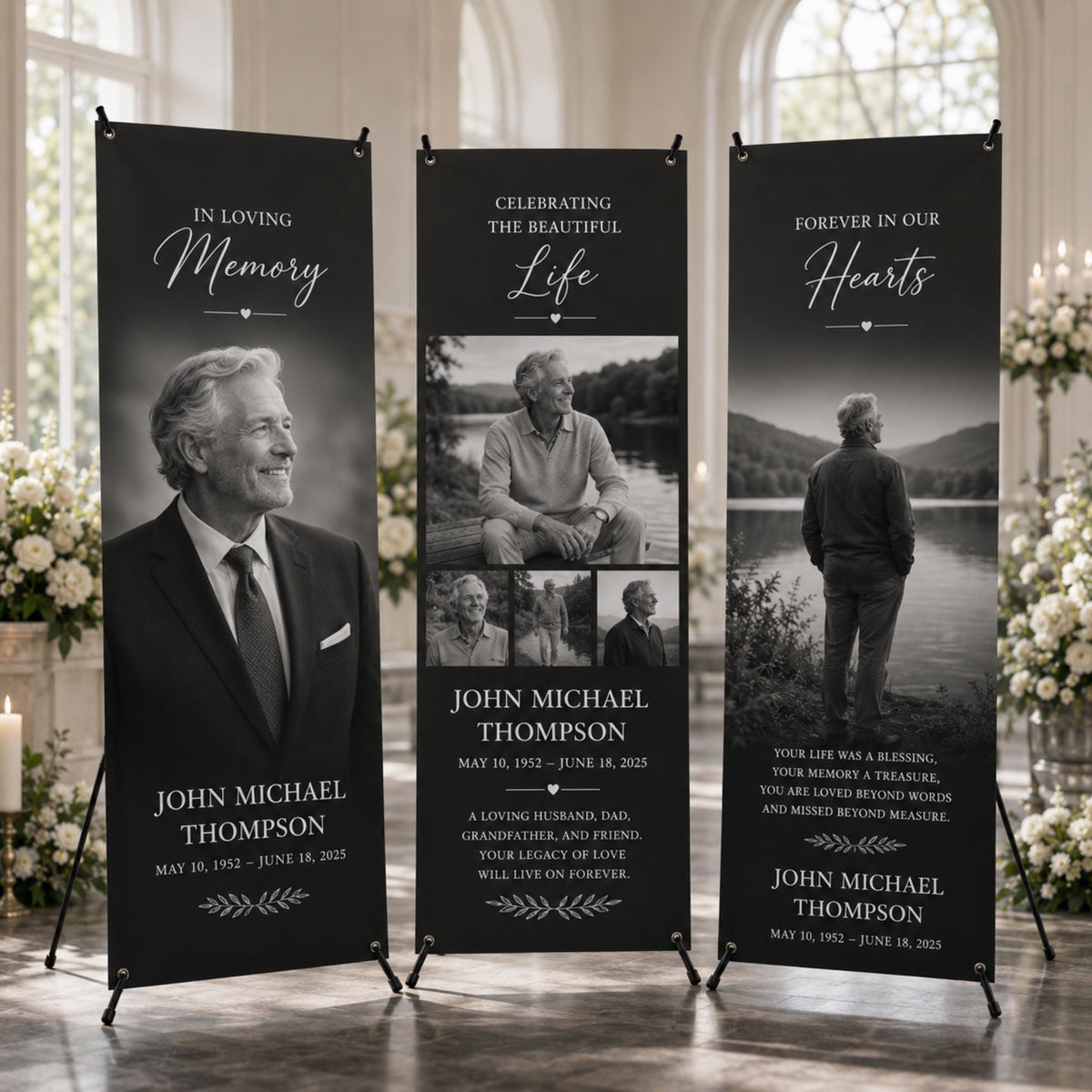 Custom memorial X-banner display — gallery image 9.