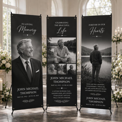 Custom memorial X-banner display — gallery image 9.