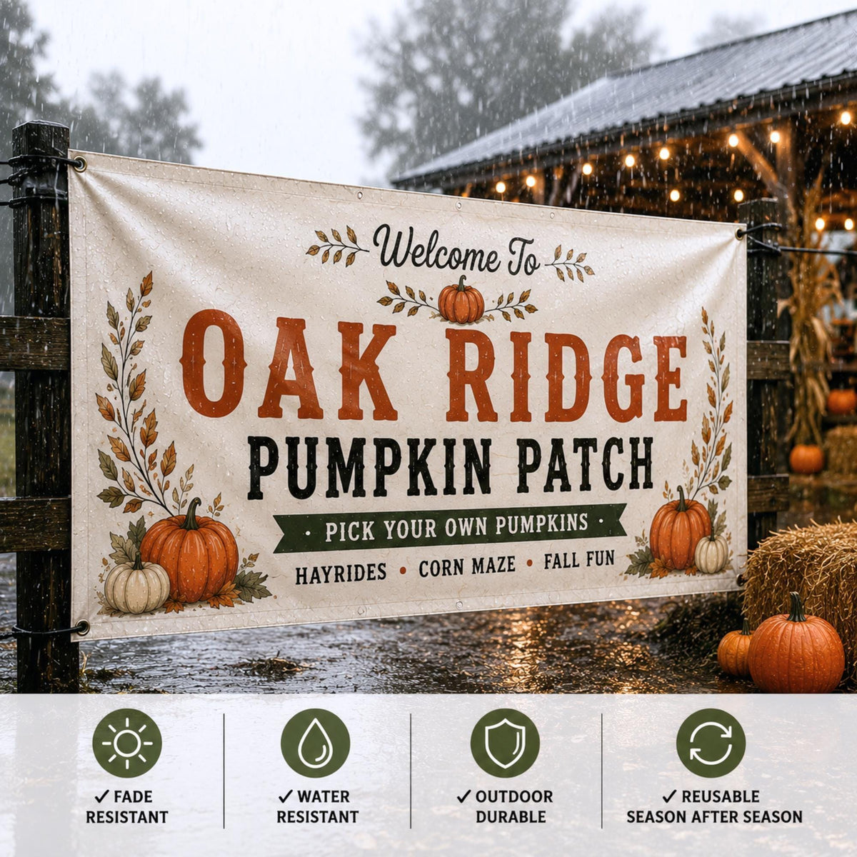 Custom pumpkin patch and fall festival banner — product gallery image 13.