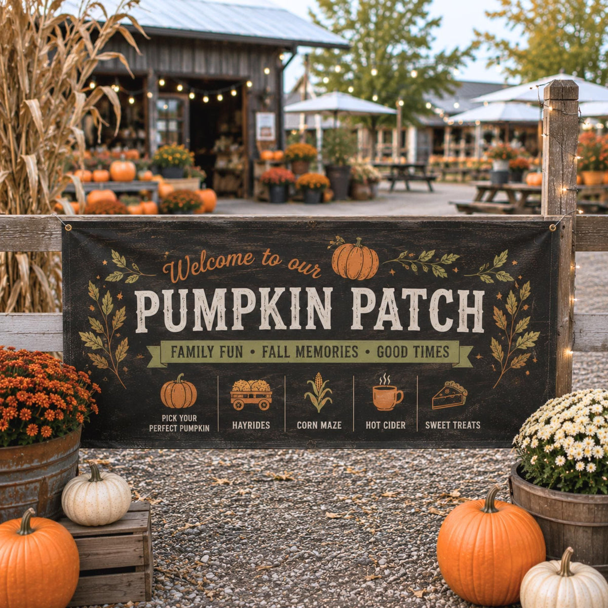 Custom pumpkin patch and fall festival banner — product gallery image 17.