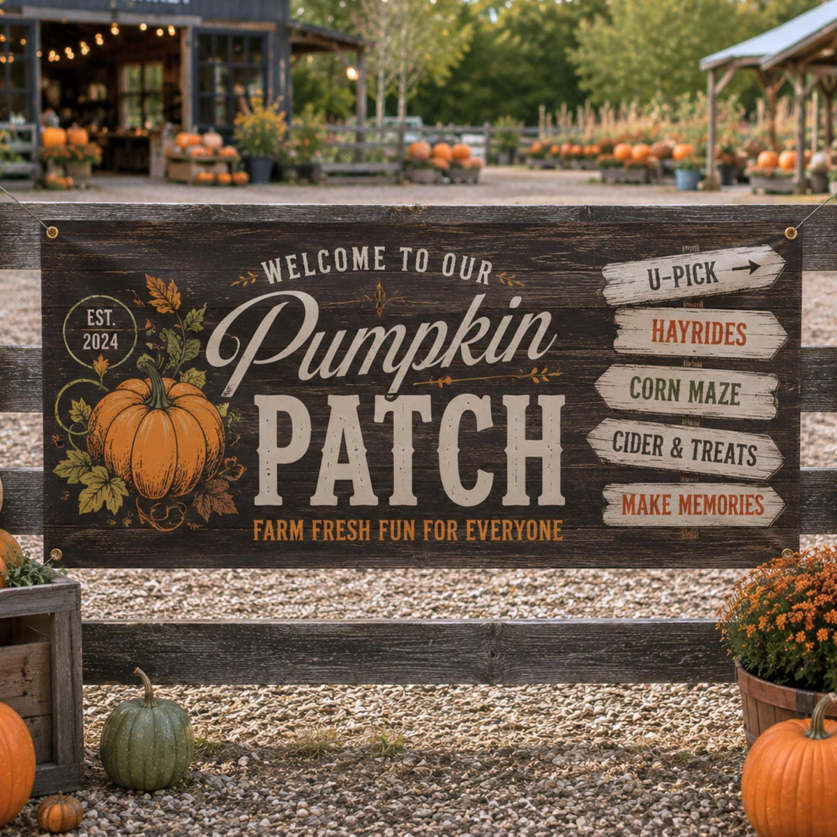 Custom pumpkin patch and fall festival banner — product gallery image 18.