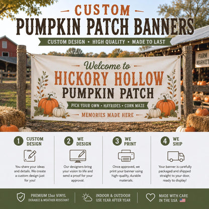 Custom pumpkin patch and fall festival banner — product gallery image 5.