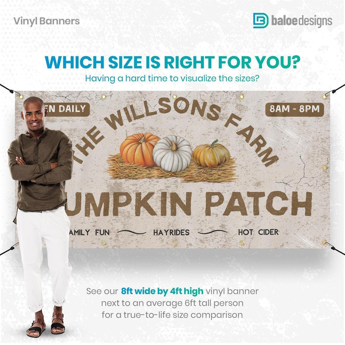 Custom pumpkin patch and fall festival banner — product gallery image 6.