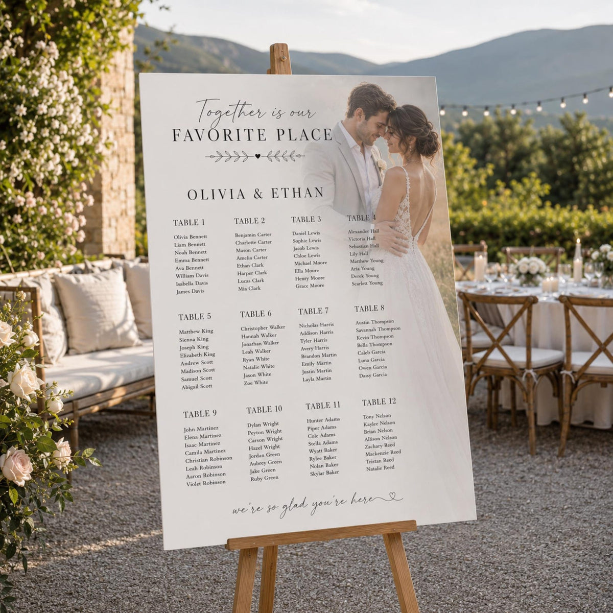 Together is our favorite place wedding seating chart