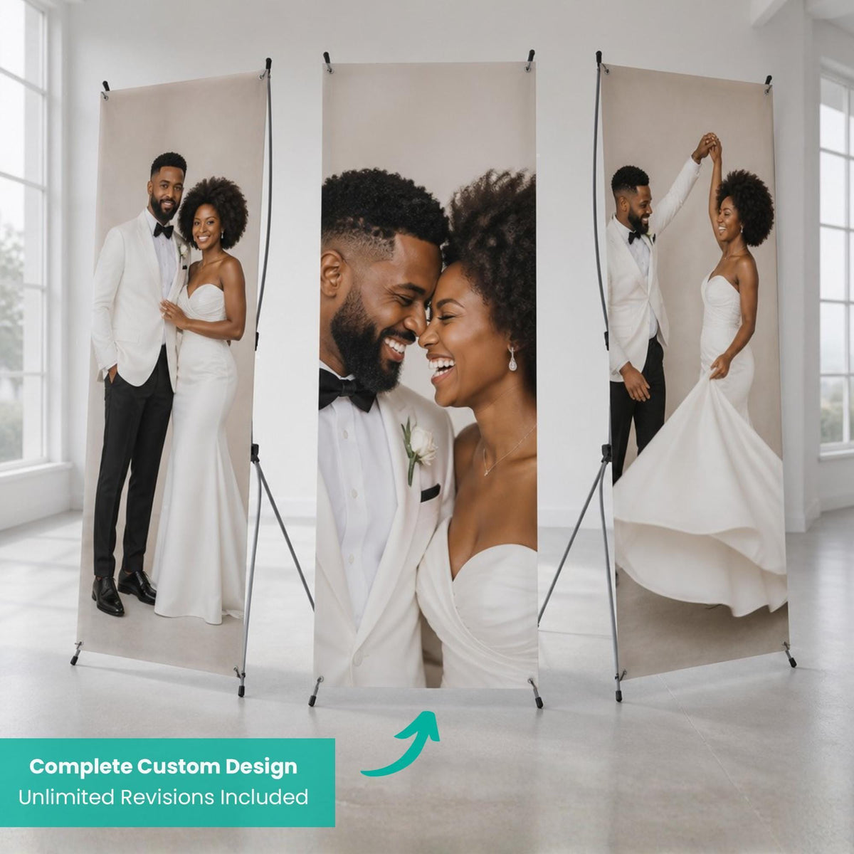Custom wedding X-banner stand set — product gallery image 6.
